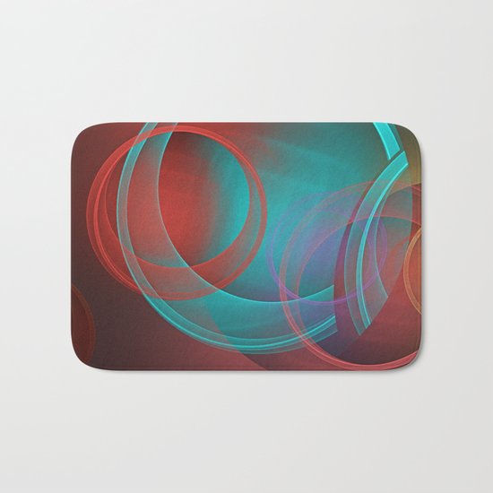 Abstract with translucent geometric shapes Bath Mat
