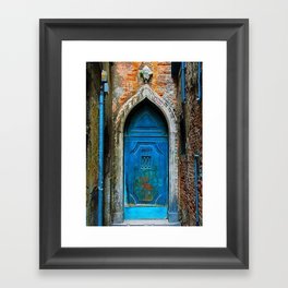 Beautiful Egyptian Blue European Doorway Photograph Framed Art Print
