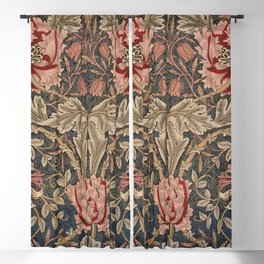 William Morris Honeysuckle Tuscany Italian Textile Floral Pattern Blackout Curtain