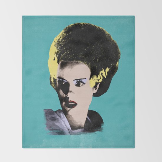 The Beautiful Bride of Frankenstein Throw Blanket