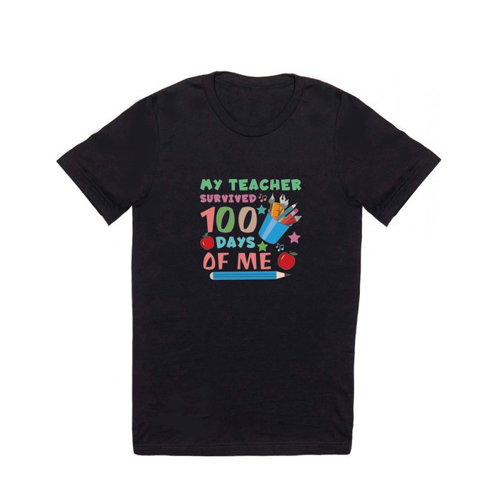 Days Of School 100th Day 100 Teacher Survived Me T Shirt
