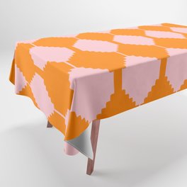 Cheerful Retro Orange + Pink Kilim Pattern Tablecloth