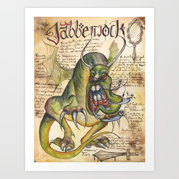 Jabberwock from the Field Guide to Dragons Art Print