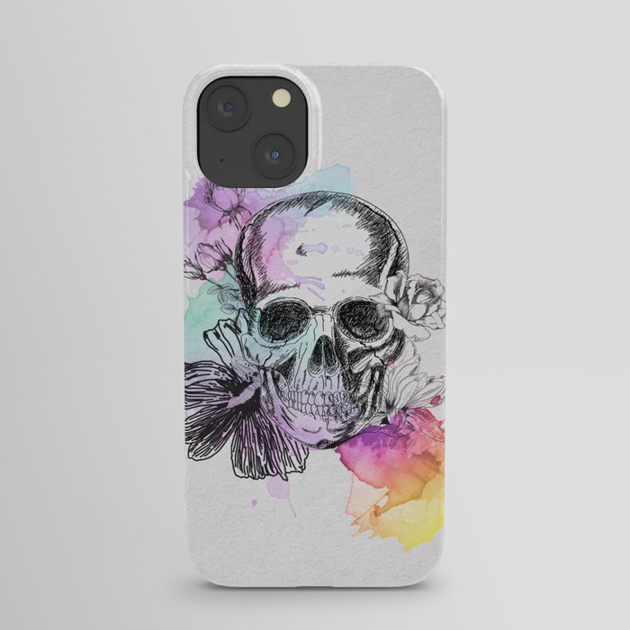 Skull flowers iPhone Case