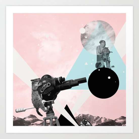 Pet With A Movie Camera Art Print