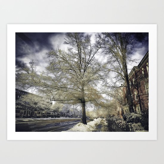 Brookline, MA. Just another winter day. Art Print