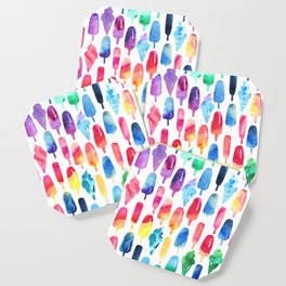 Rainbow Watercolor Popsicles Ice Cream Cones Coaster