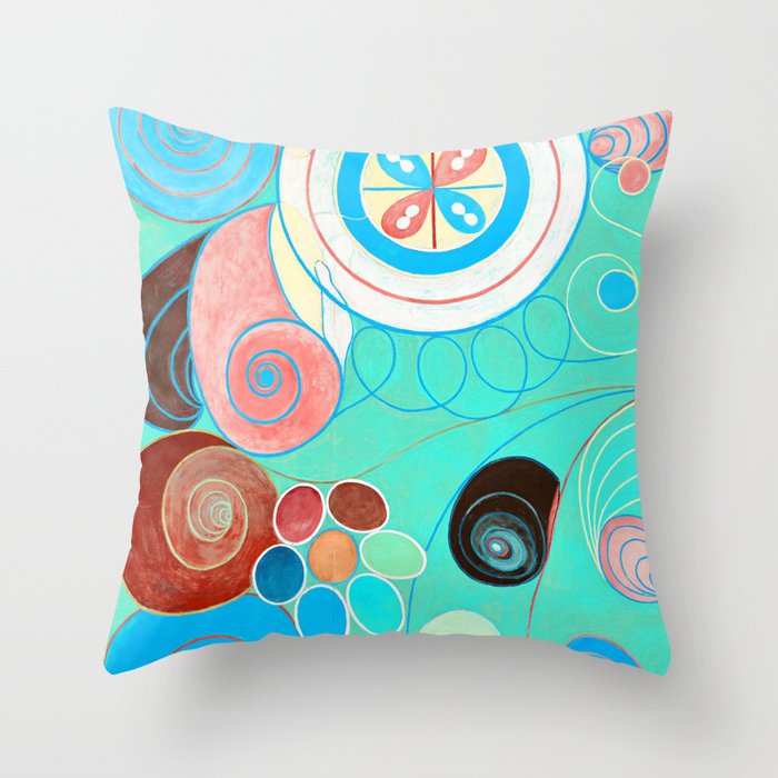 The Ten Largest, Group IV, No.4, Mint by Hilma af Klint Throw Pillow