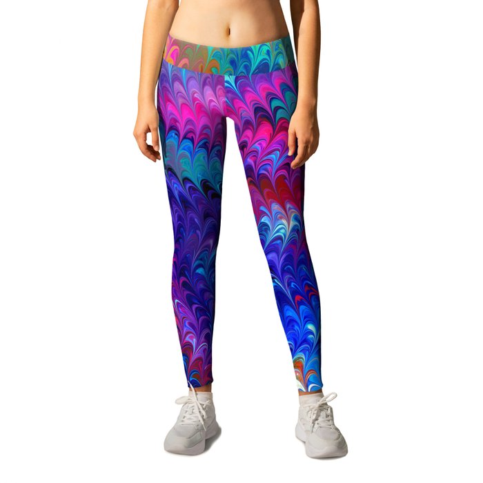 Colorful abstract waves Leggings