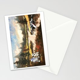 Upcycled thrift shop painting, Dagobah Stationery Cards