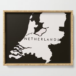 Netherlands Map Outline Serving Tray