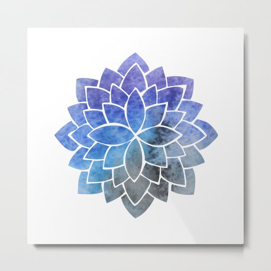 Glaucous Mandala Metal Print