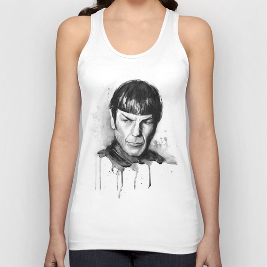 Spock Watercolor Portrait Unisex Tank Top