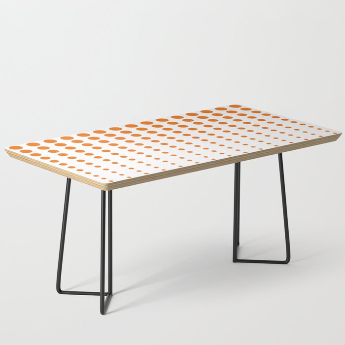 Orange and White Reduced Polka Dots Pattern Pairs Coloro 2022 Popular Color Magma Orange 024-55-38 Coffee Table