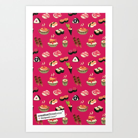 Pink Sushi Art Print
