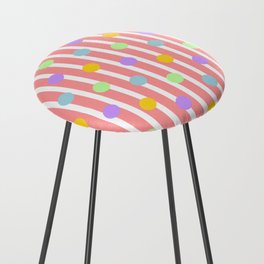 Pastel Dots and Stripes - coral Counter Stool