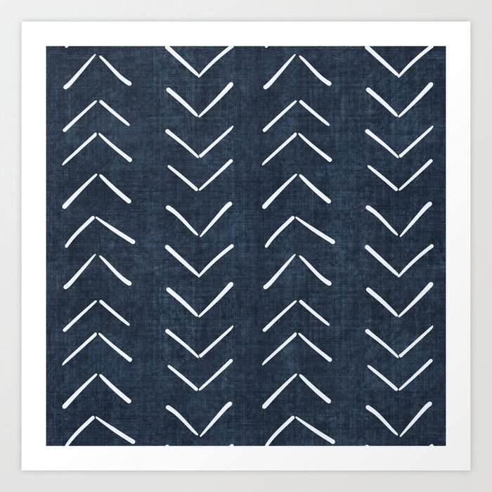 Mud Cloth Big Arrows in Navy Kunstdrucke Mud Cloth Big Arrows in Navy Kunstdrucke