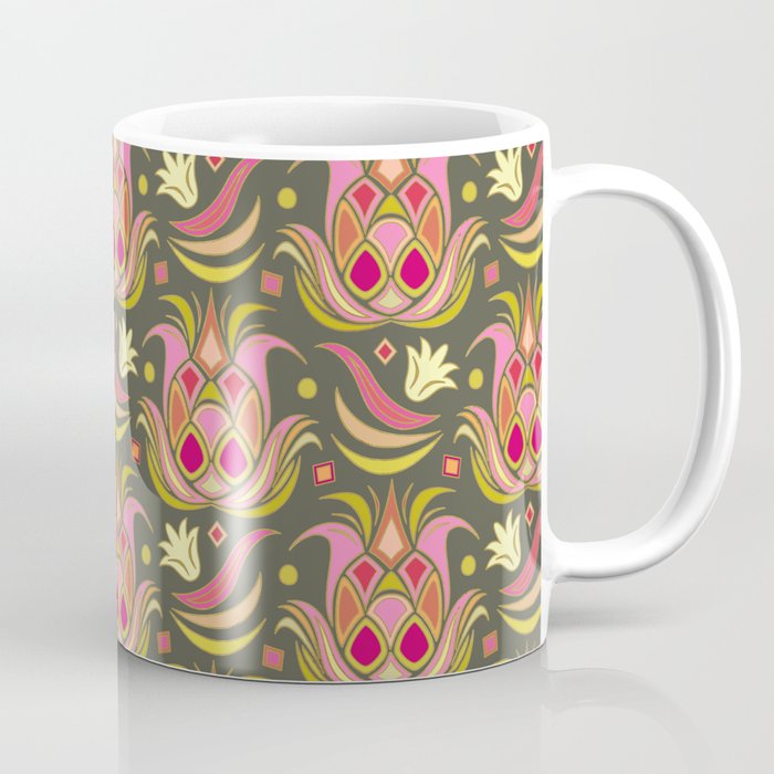 Luxe Pineapple // Pink on Grey Coffee Mug