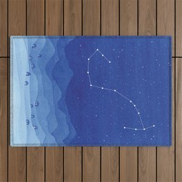 Scorpio Constellation, Mountains Outdoor Rug