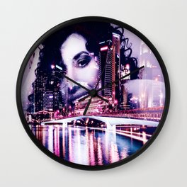 Woman City Lights Wall Clock