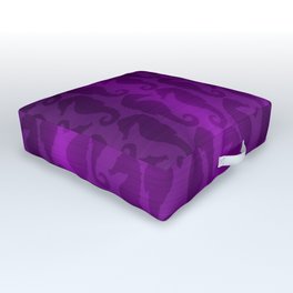 Purple Silk Metallic Seahorse Modern Collection Outdoor Floor Cushion
