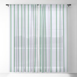 [ Thumbnail: Lavender, Light Gray & Sea Green Colored Pattern of Stripes Sheer Curtain ]