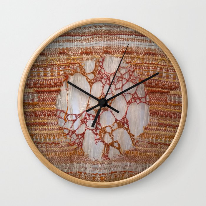 Red Lacework Wall Clock
