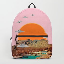 They've arrived!  Backpack | Ufo, Retro, Alien, Sci-Fi, Scifi, Howdy, Collage, Sunset, 70S, Curated 