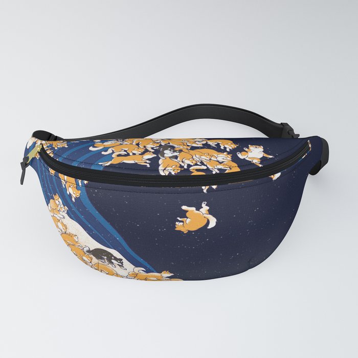 Shiba Inu The Great Wave in Night Fanny Pack