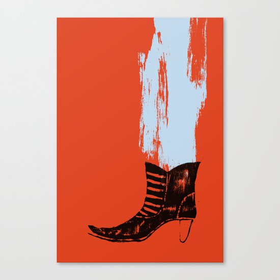 the boot goes on Canvas Print