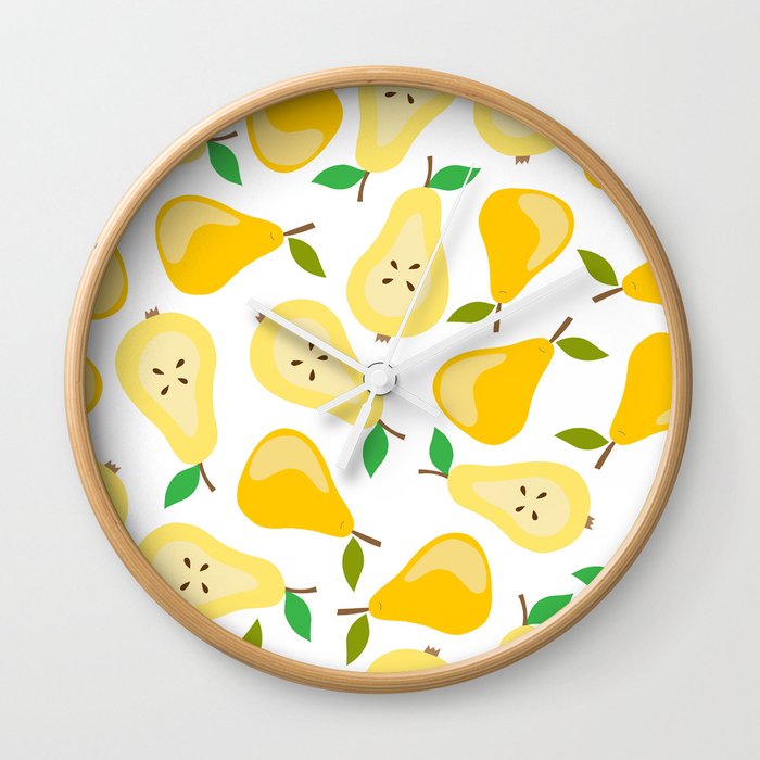 Pear Pattern Wall Clock
