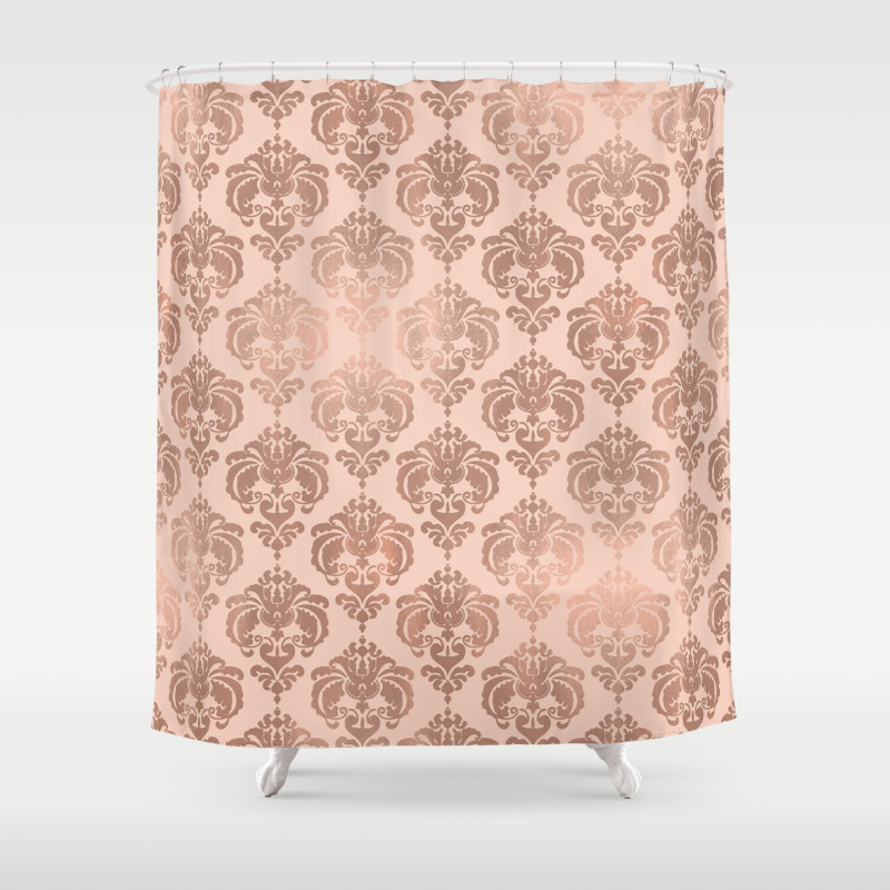 Rose Gold Damask Shower Curtain By Christyne Society6