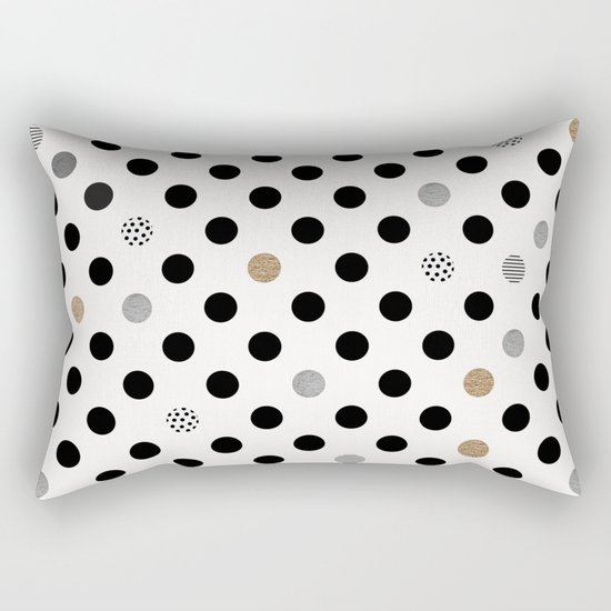 Black Dot Rectangular Pillow