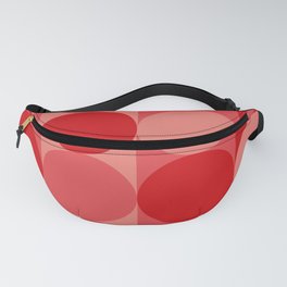 Circles in bars - Red Fanny Pack