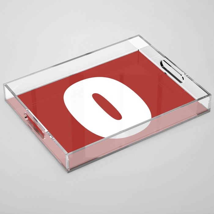 0 (White & Maroon Number) Acrylic Tray