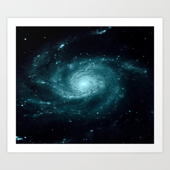 Spiral gALAxy Teal Art Print