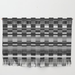 Black And White Geometric Check Pattern Wall Hanging