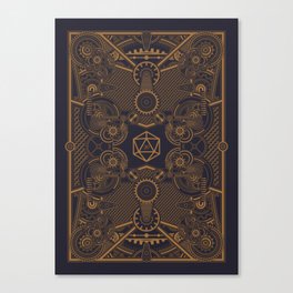 Steampunk Critical Hit Mechanical Polyhedral D20 Dice Tabletop RPG Gaming Canvas Print