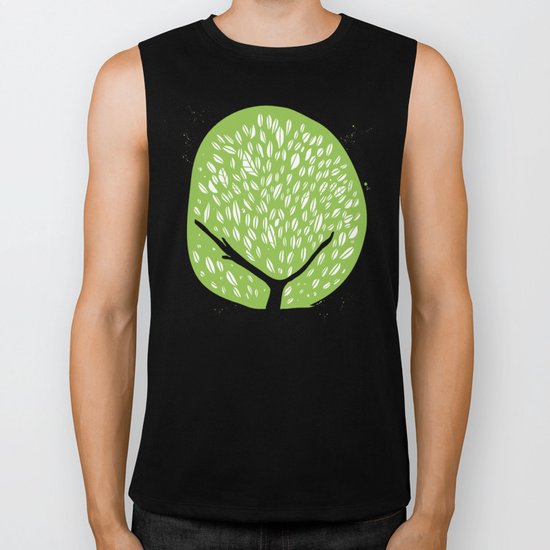 Tree of life - pea green Biker Tank