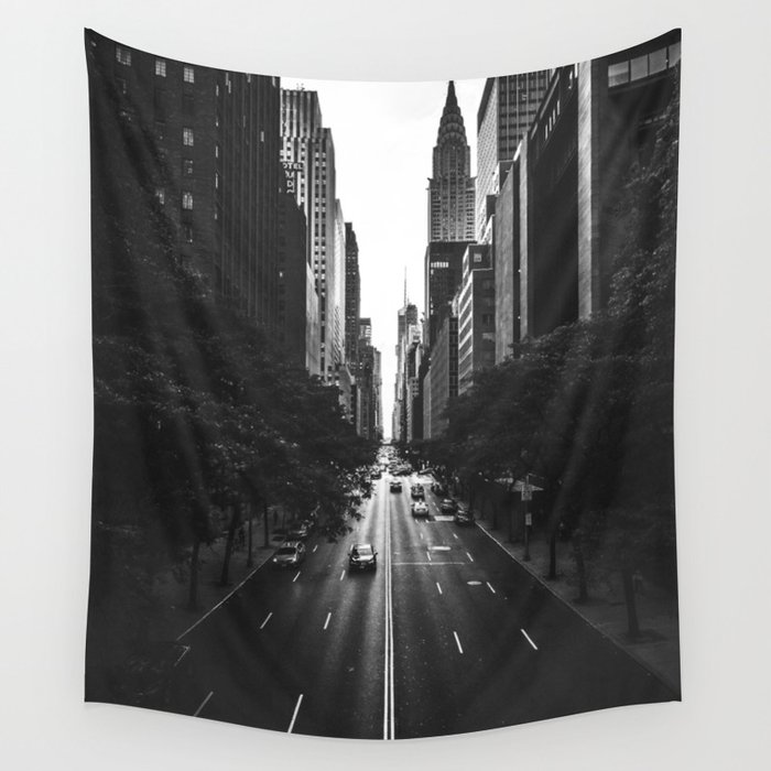 New York City (Black and White) Wall Tapestry