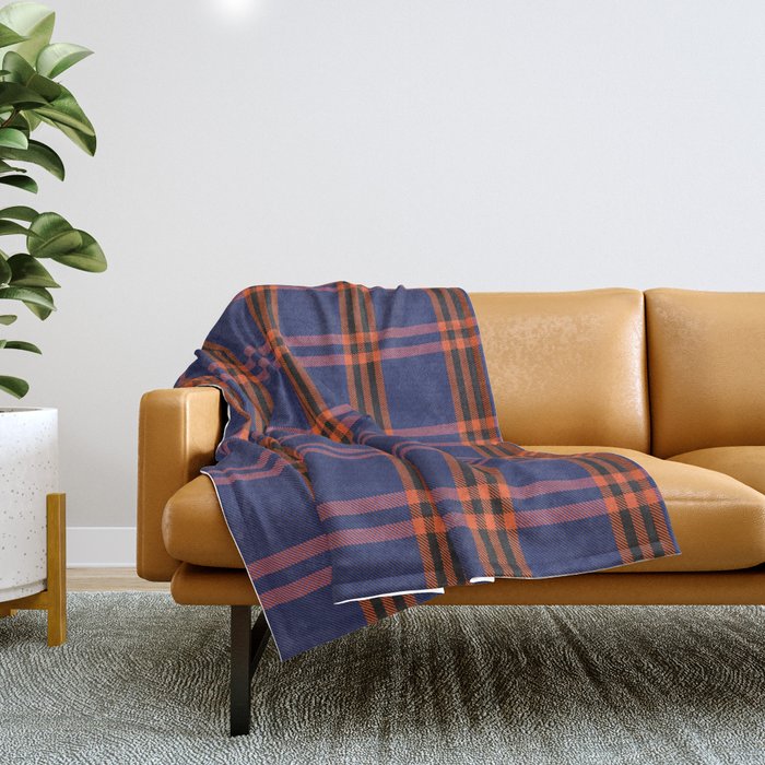 Orange tartan throw store