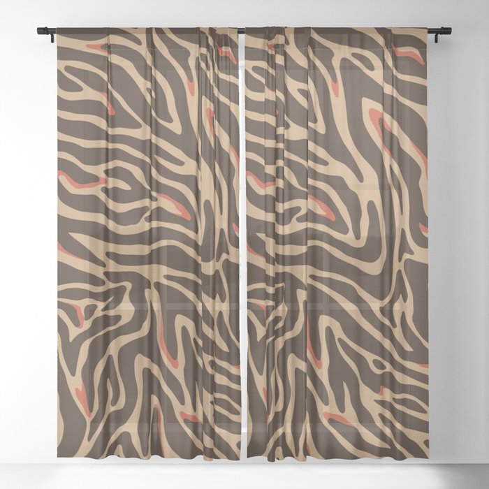 Abstract Zebra skin pattern. Digital Illustration Background Sheer Curtain