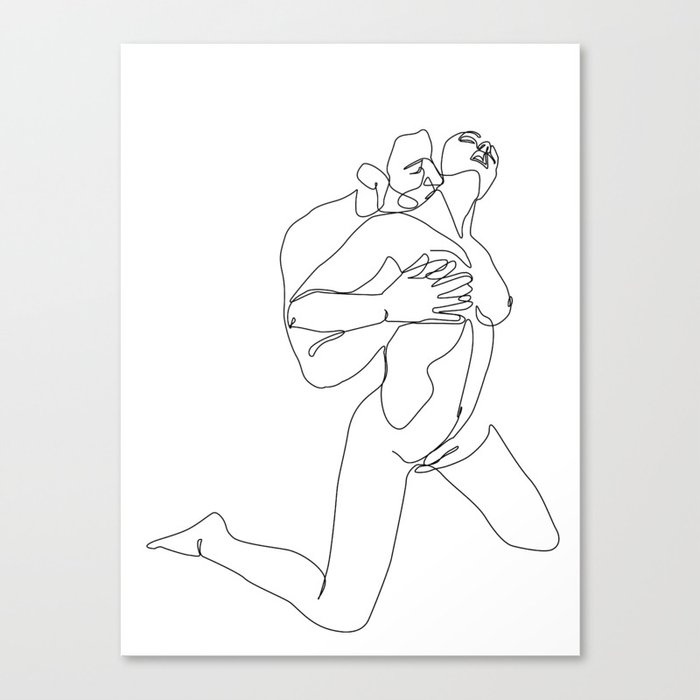 Minimalist nipple licking one line art breast kissing sketch side