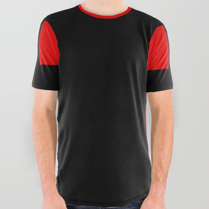 Letter T (Red & Black) All Over Graphic Tee