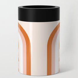 Abstraction Shapes 121 in Vintage Orange and Blush Coral (Sun and Rainbow Abstract)  Can Cooler