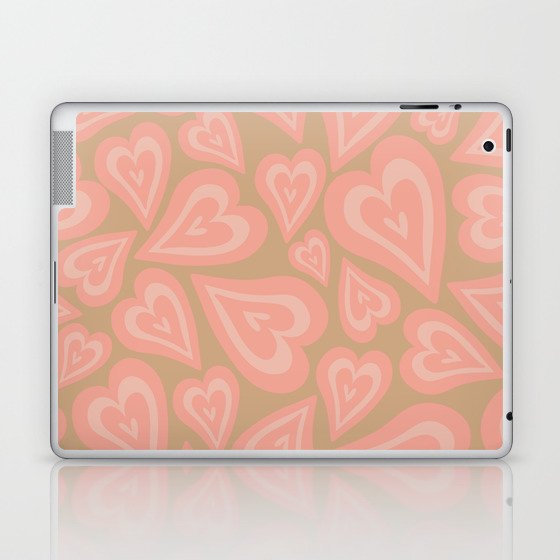 Retro Swirl Love - Pink Laptop & iPad Skin