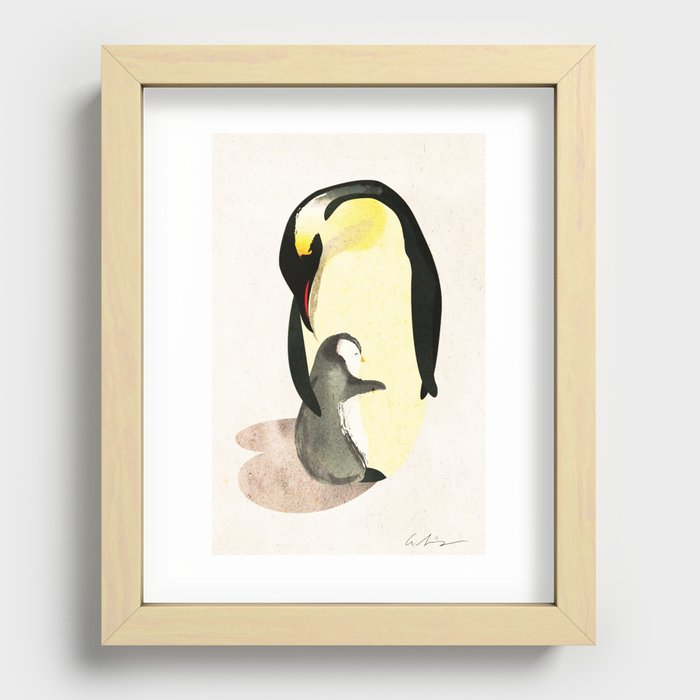 Penguin Hug Recessed Framed Print