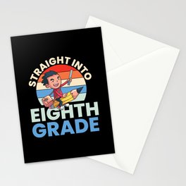 Straight Into Eighth Grade Stationery Card