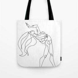 Minimal one line art poster of dancer Tote Bag