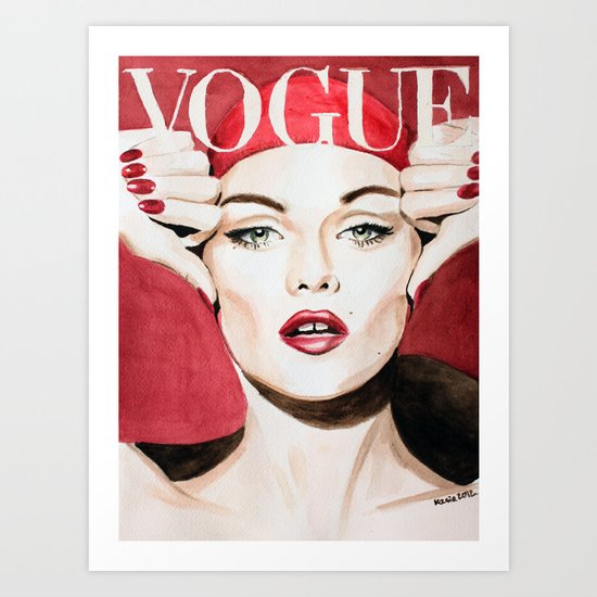 Vogue Magazine Cover. Vanessa Paradis. Fashion Illustration Art Print